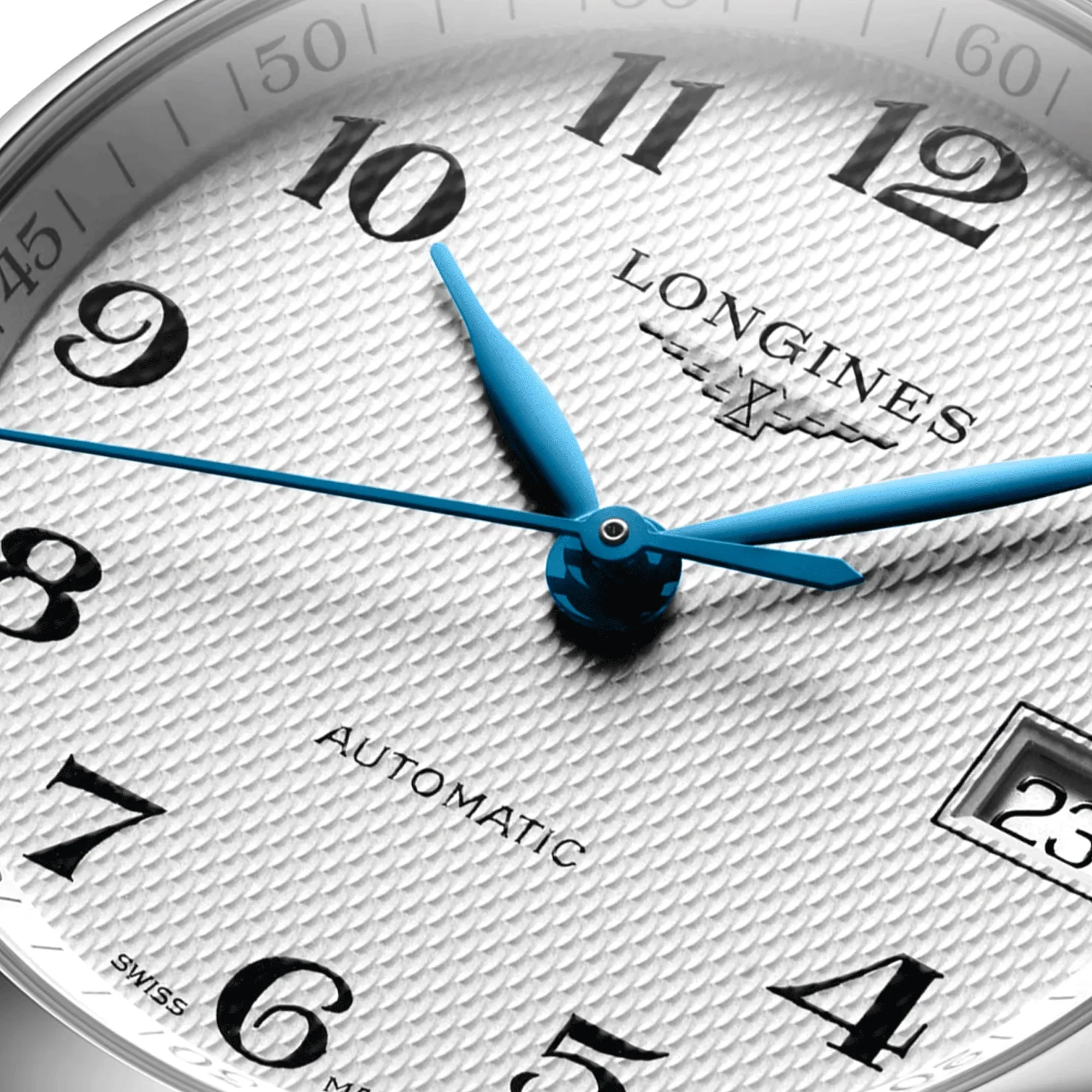 Reloj automático Longines Master Collection, esfera plateada, correa de piel marrón, 34 mm