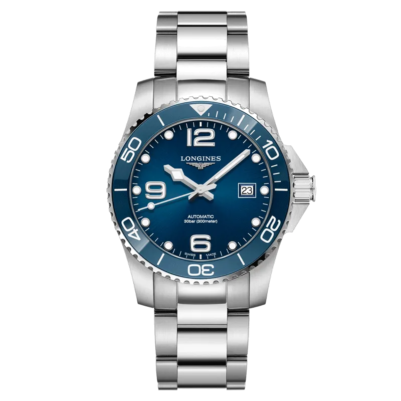 Reloj automático Longines HydroConquest, esfera azul, brazalete de acero, 41 mm