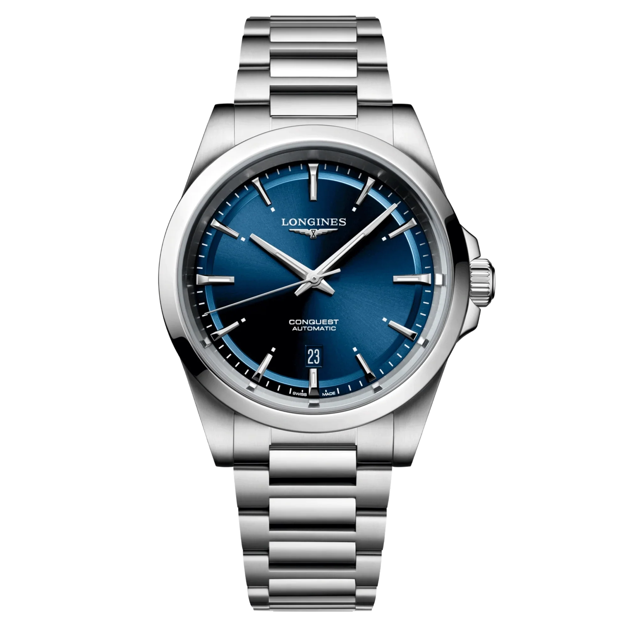 Reloj automático Longines Conquest 2023 esfera azul brazalete de acero 41 mm